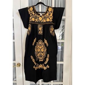 Mexican Boho Embroidered “Hippie” Mumu Dress